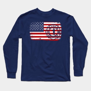 Firefighter American Flag Long Sleeve T-Shirt